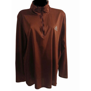 Adidas Men's Maroon Climalite Quarter-Zip Pullover - Size M (Estimated) - JC416